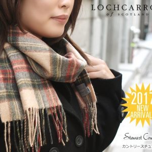 【Lochcarron of scotland】カシミヤ100％メランジカラータータンチェックマフラー