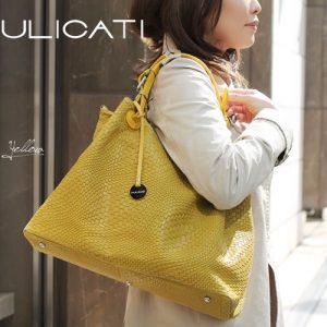 【PULICATI】　イントレチャート　型押し　カーフレザー　ショルダー　トートバッグ　ルシアナ