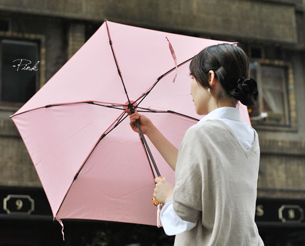 折りたたみ傘 レディース 雨傘 バンブーハンドル タッセル付 Nouvel Japonais