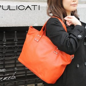 【PULICATI】シュリンクレザー2wayショルダートートバッグ＜イルメラ＞