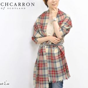 【Lochcarron of Scotland】英国ピュアウール100％タータンチェック薄手大判ストール