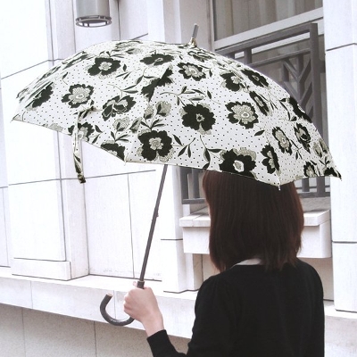 【Nouvel Japonais】花とドットプリント晴雨兼用ショート傘＜ナデシコ＞