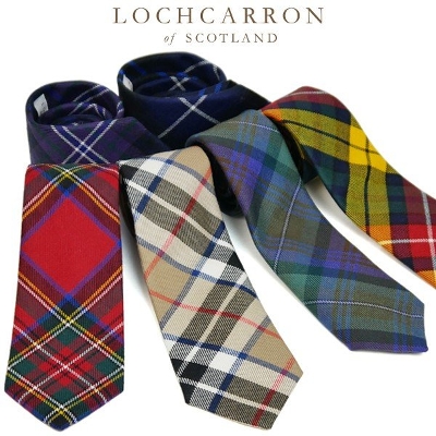 【Lochcarron of Scotland】英国スコットランド製ウール１００％タータンチェックネクタイ