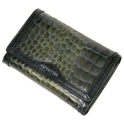 訳あり　【cromia】 イタリア製クロコ型押しグラデーションエナメル財布＜ガーラ＞