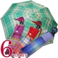 【Rainbow】イタリア製チェック柄あひるハンドル折りたたみ傘＜全６柄＞