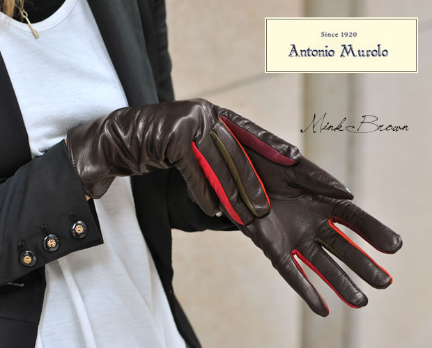 非売品 イタリア製 レディース ロング レザー グローブ 手袋 オペラ 長手袋 ナッパ革 ラムレザー ライナーなし ヌバック ロングレザー手袋