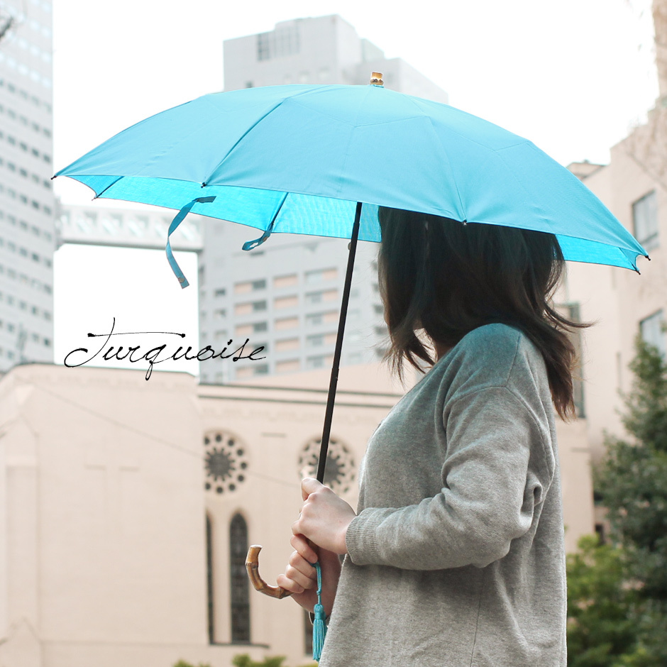 【Nouvel Japonais】バンブーハンドルタッセル付晴雨兼用折りたたみ傘